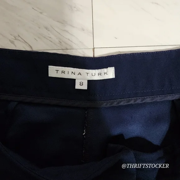 Trina Turk navy blue wide leg pants - Picture 4 of 10